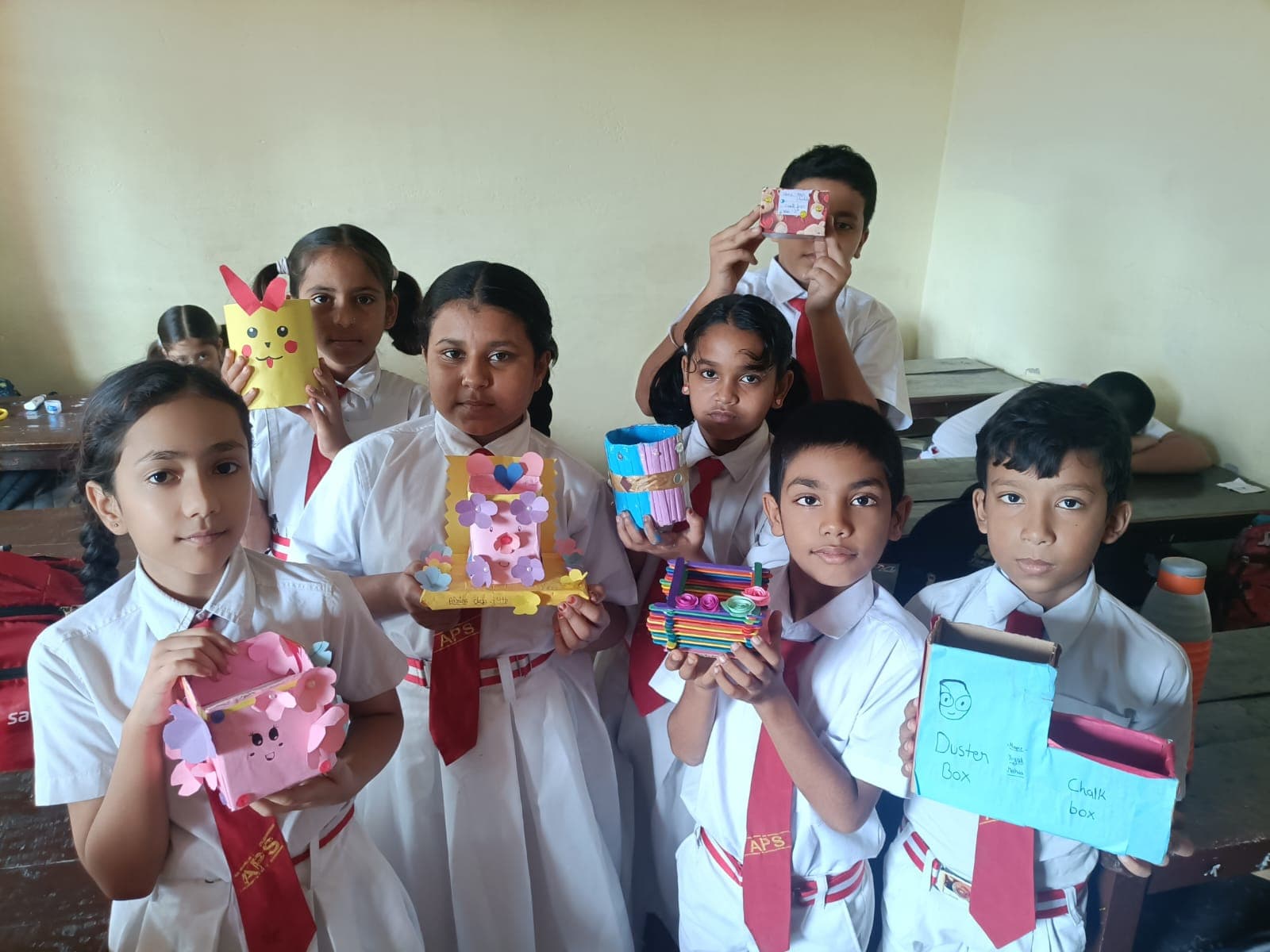 Students participating in school event